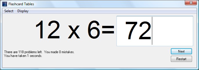 Flashcard Tables