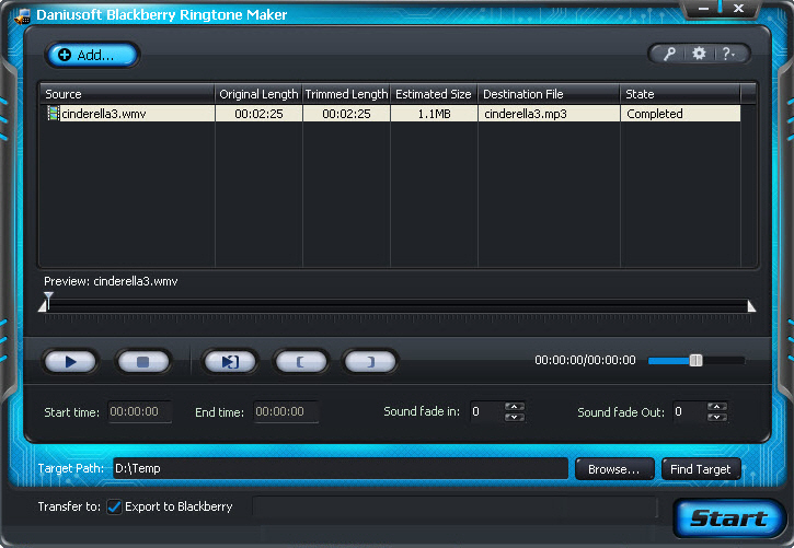 Daniusoft Blackberry Ringtone Maker