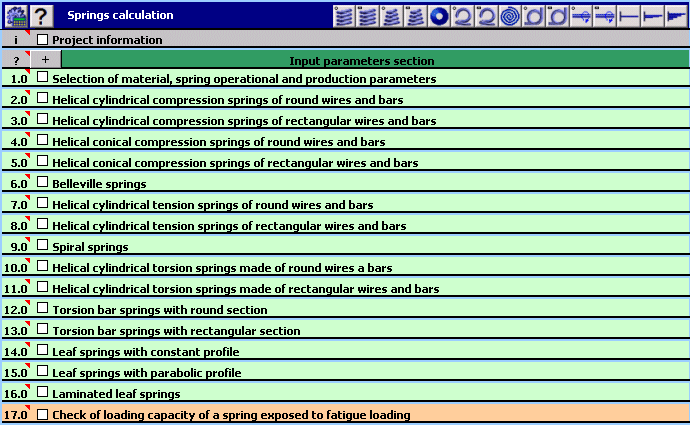 MITCalc Springs 15 types