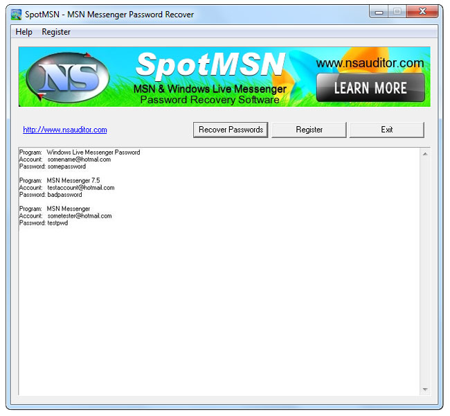 SpotMSN Password Recover