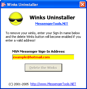 MSN Winks Uninstaller