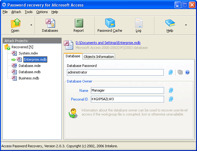 Access Password Recovery Pro