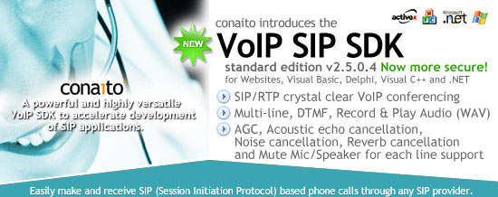 VoIP SIP SDK with DLL, ActiveX and .NET