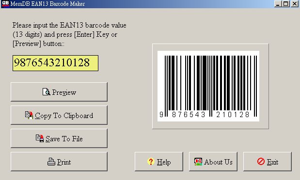 MemDB EAN13 Barcode Maker