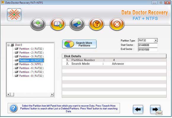 Windows FAT NTFS Partition Recovery