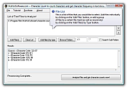 Character count to count characters and get character frequency in text documents Icon