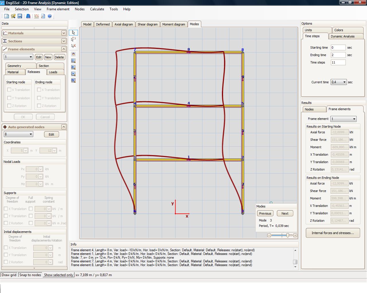 2D Frame Analysis Dynamic Edition