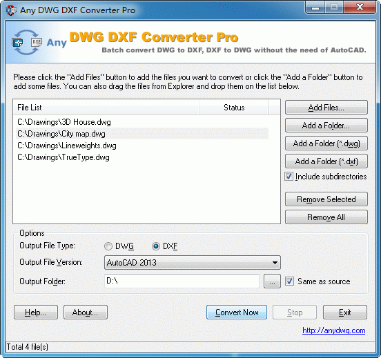 DWG to DXF Converter Pro Any