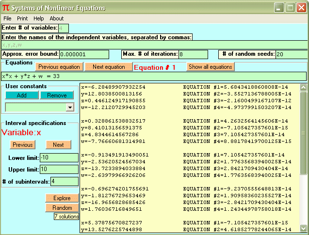 Systems of Nonlinear Equations