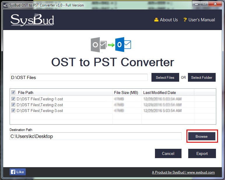 SysBud OST to PST Converter