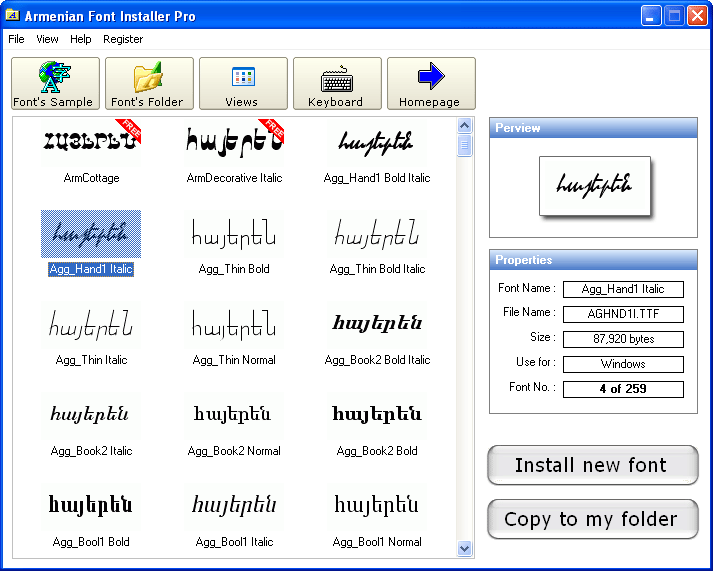 Armenian Font Installer Pro