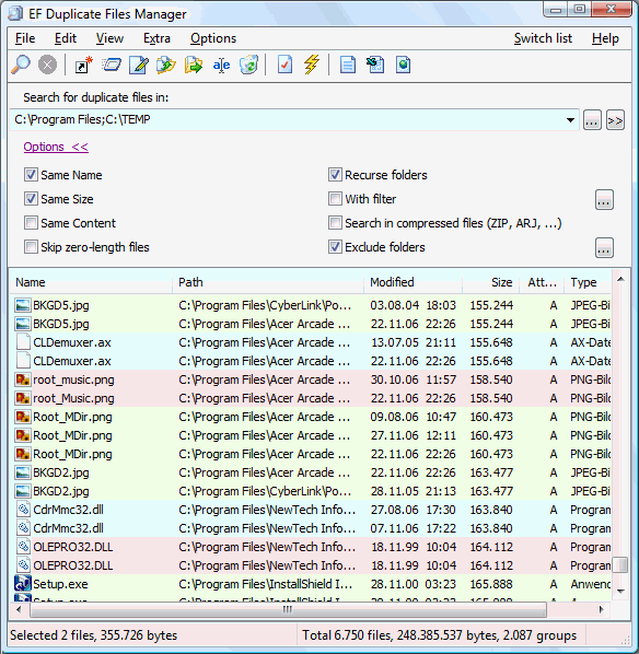 EF Duplicate Files Manager