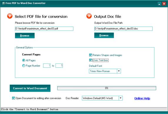 Free PDF to Word Doc Converter