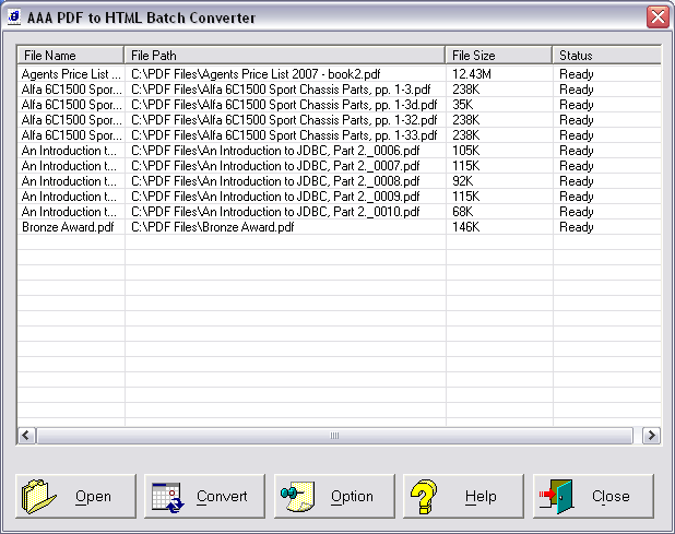 AAA PDF to HTML Batch Converter