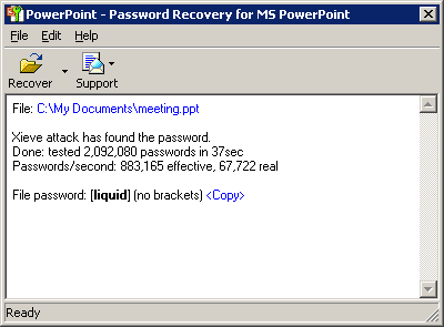 Powerpoint Password Recovery Key