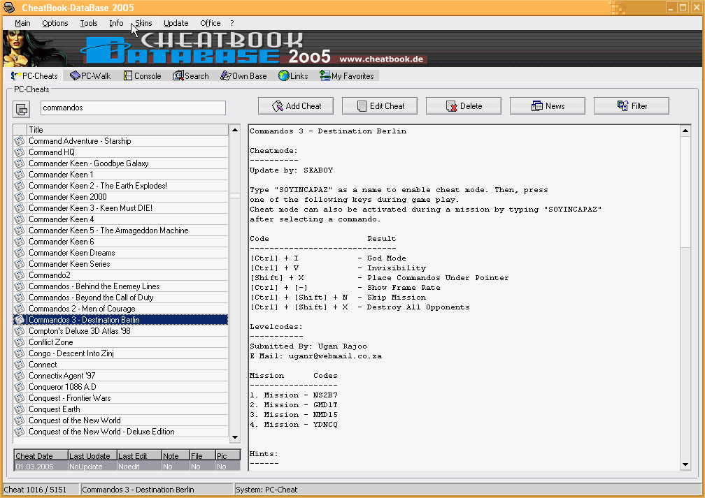 CheatBook-DataBase 2005