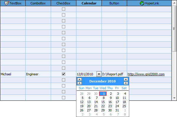 FlexCell Grid Control for .NET 4.0