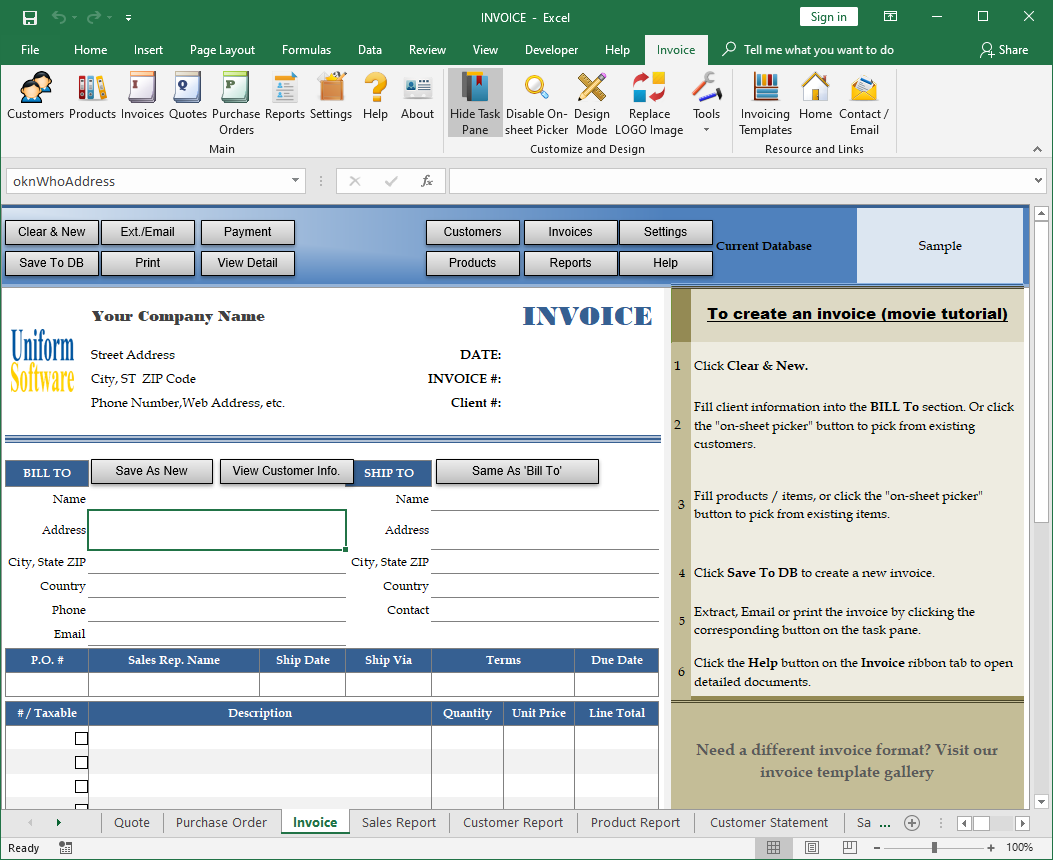 Invoice Manager for Excel