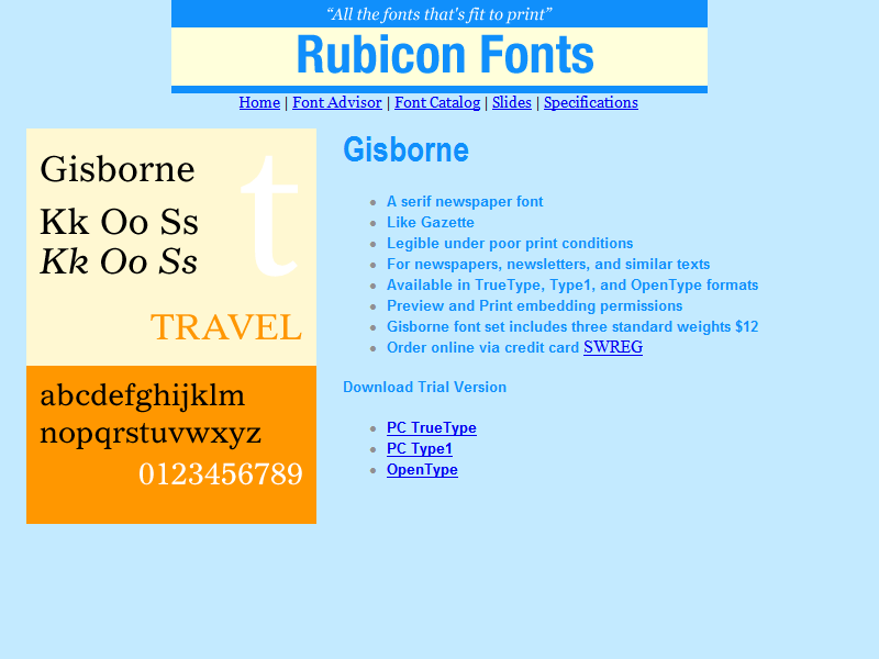 Gisborne Font TT