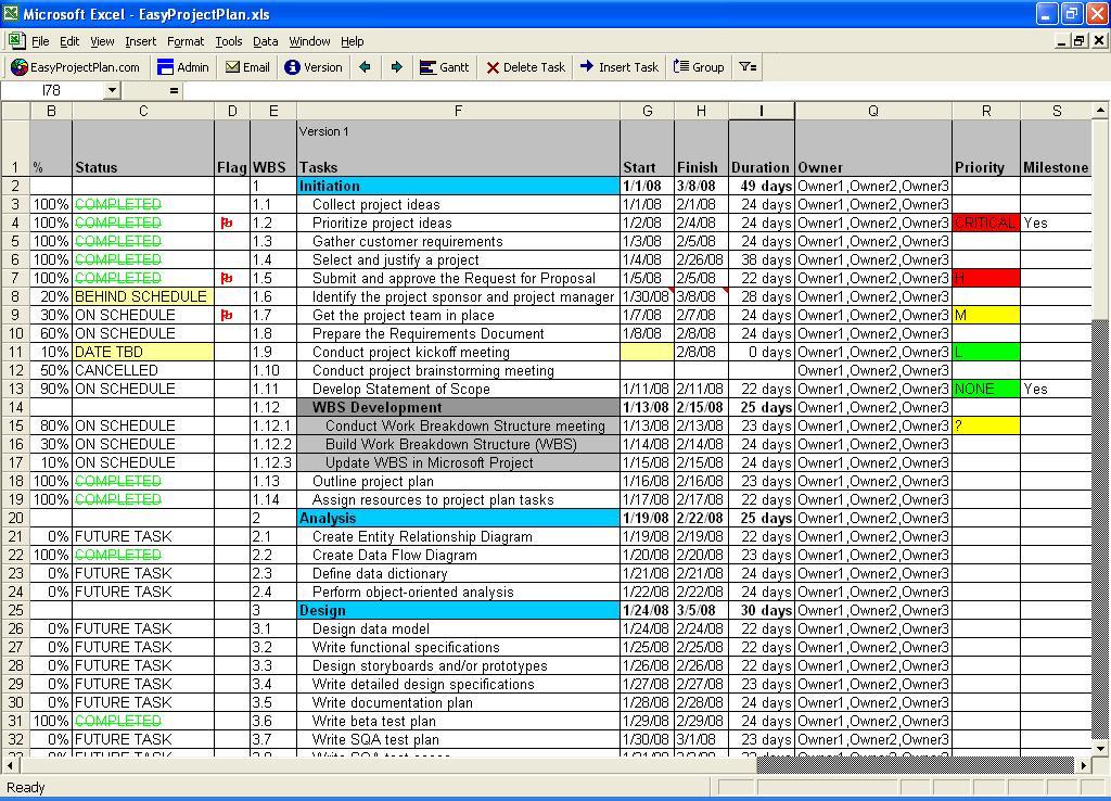 EasyGantt | Excel Gantt Chart