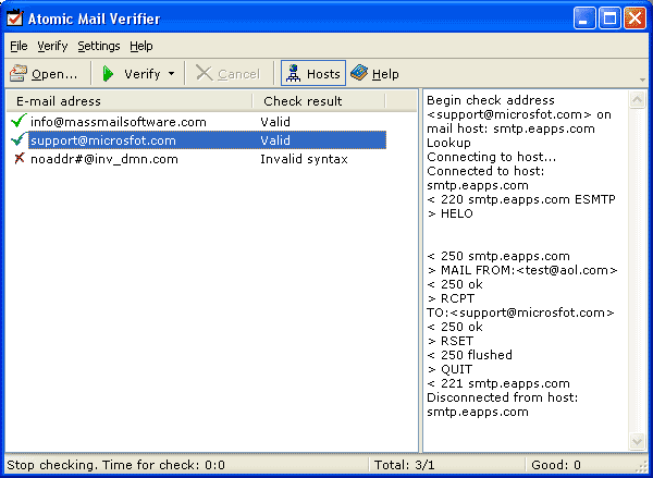 Atomic Mail Verifier