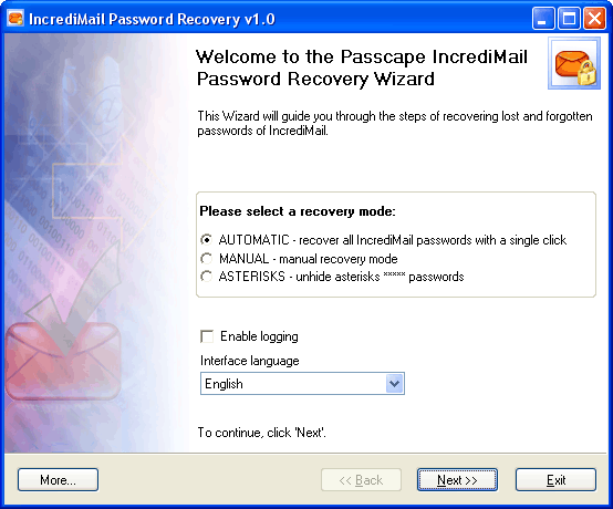 IncrediMail Password Recovery