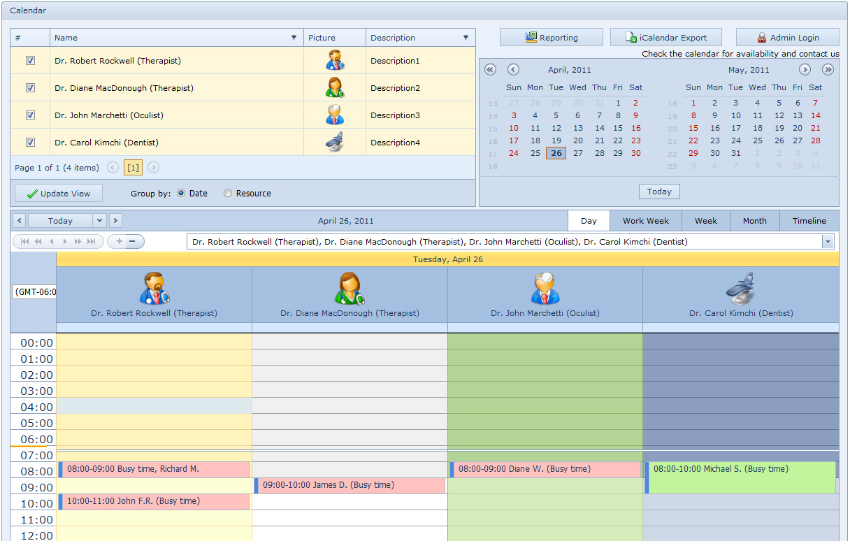 Medical Calendar for Workgroup