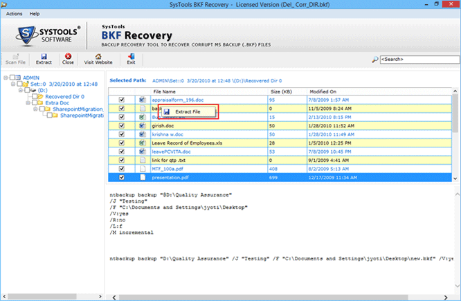 Restore BKF File