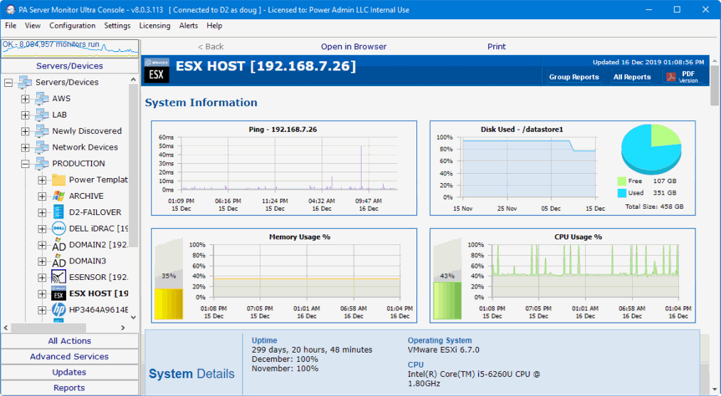 PA Server Monitor Free Edition