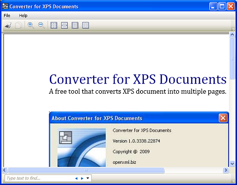 Converter for XPS Documents