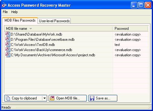 Access Password Recovery Master