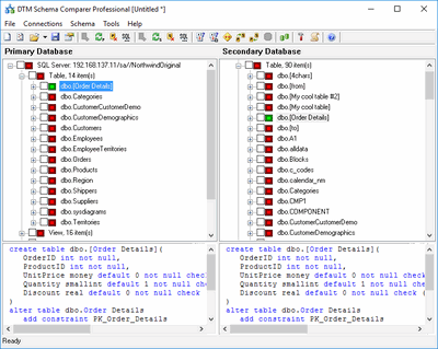 DTM Schema Comparer