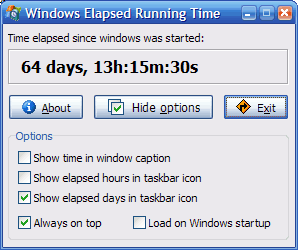 Windows Elapsed Running Time