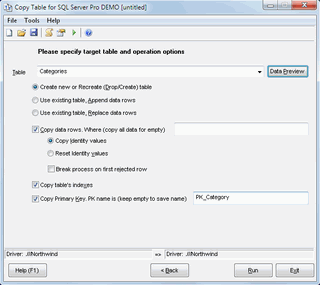 Copy Table for SQL Server