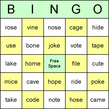 Phonics Bingo