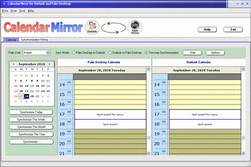 CalendarMirror for Outlook and Palm Desktop