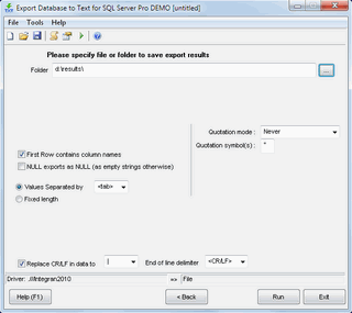 Export Database to Text for SQL server