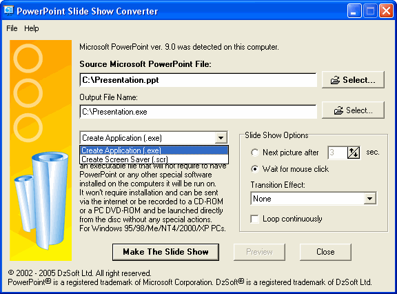 PowerPoint Slide Show Converter