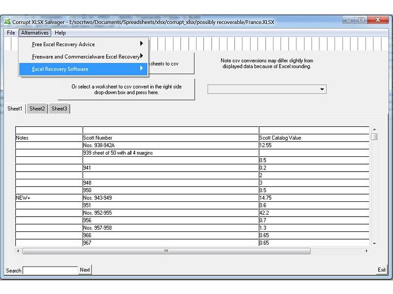 Corrupt XLSX2CSV