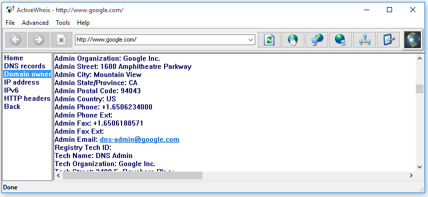 Active Whois Browser