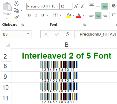 PrecisionID Interleaved 2 of 5 Fonts