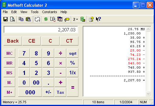 Moffsoft Calculator