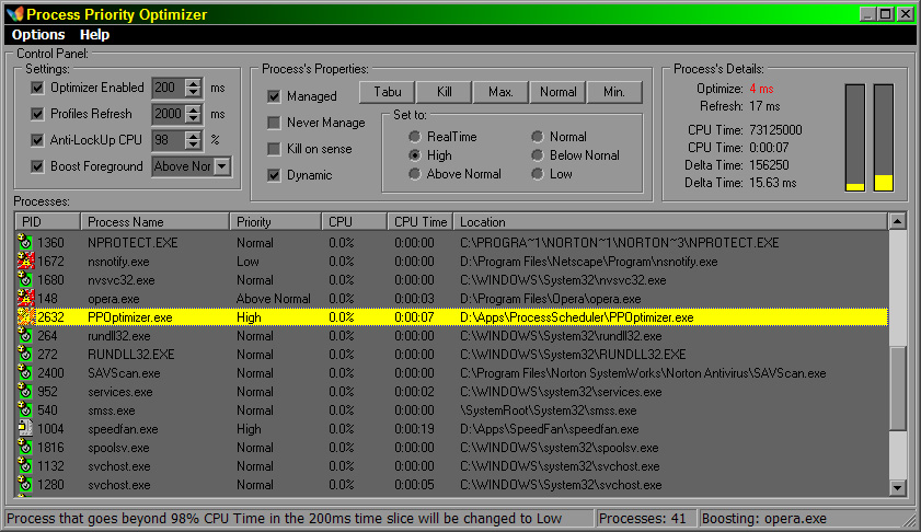 Process Priority Optimizer