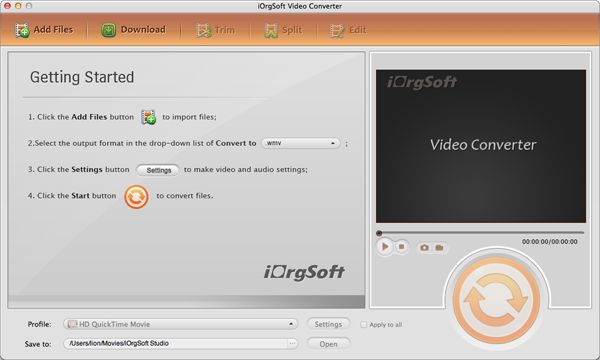 iOrgsoft Video Converter for Mac