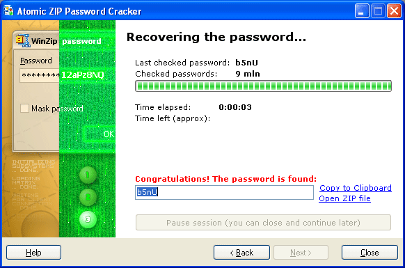 Atomic ZIP Password Recovery