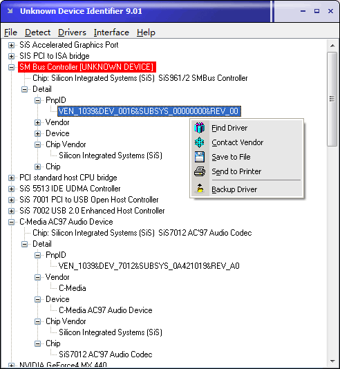 Unknown Device Identifier