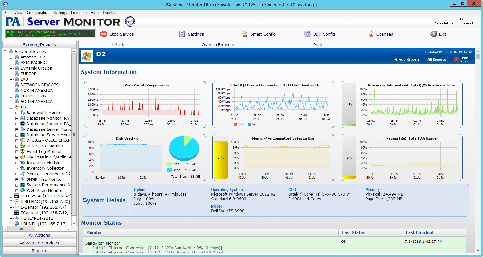 PA Server Monitor