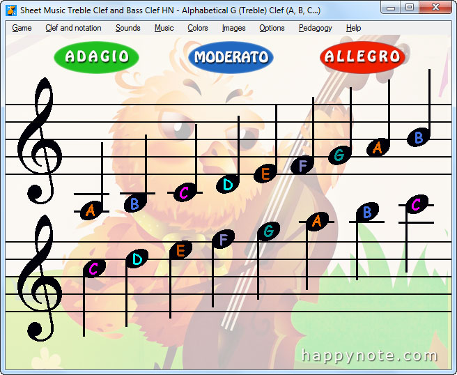 Sheet Music Treble Clef and Bass Clef HN