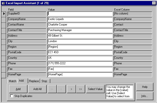 4TOPS Excel Import to MS Access 03