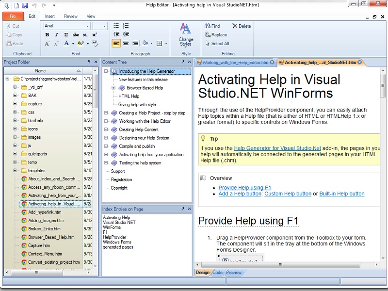 Help Generator for Visual Studio 2005